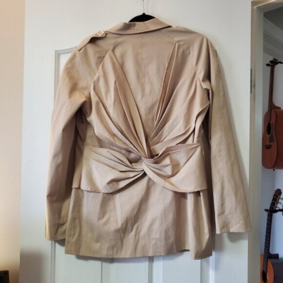 Michael Kors Ruched Spring Tan preppy Trench Jacket 12 - Picture 5 of 8